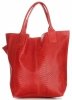Bőr táska shopper bag Genuine Leather piros 777